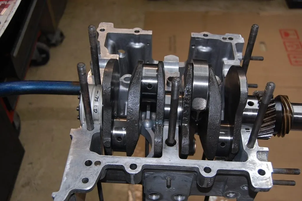 Engine block on a stand